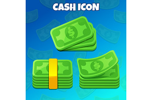 Vector Cash icon for game design, a Finance Illustration by BabySofja