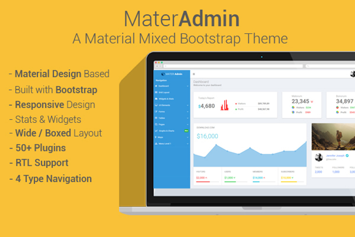MaterAdmin - Material Bootstrap App, a Bootstrap Template by Optimistic Designs