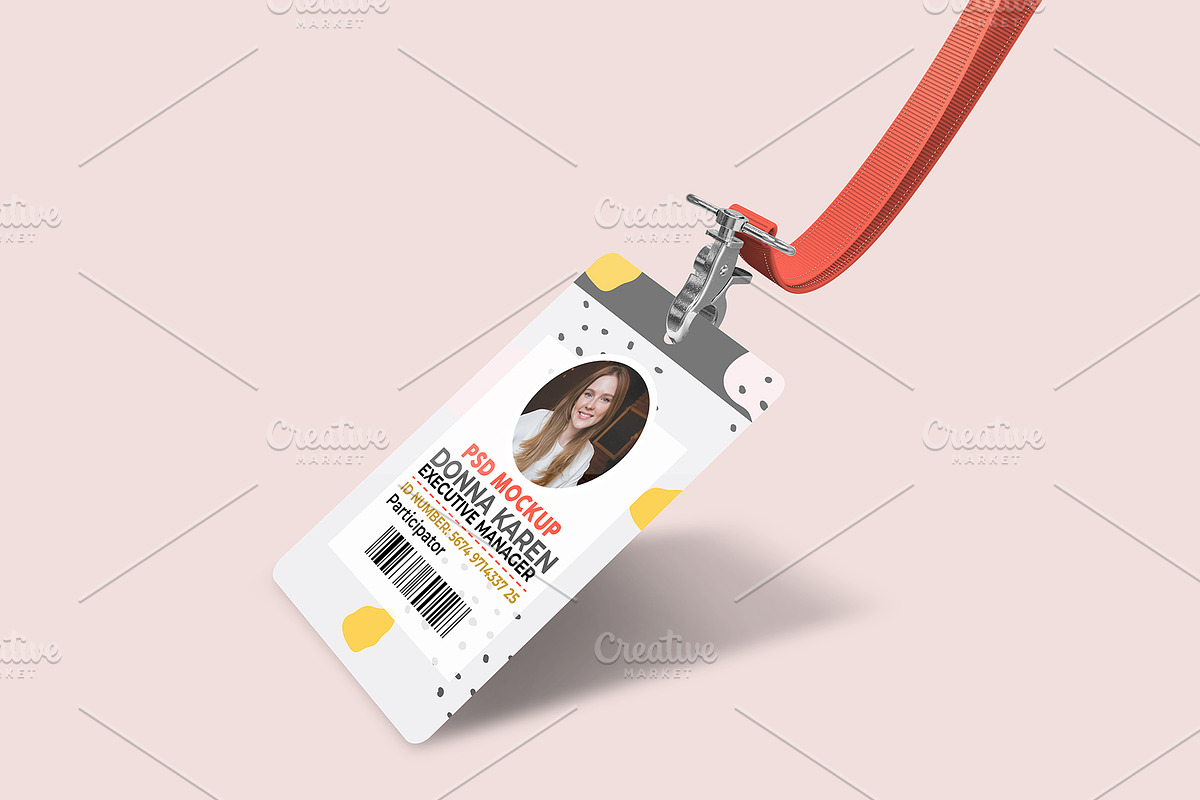ID Card With Lanyard PSD Mockup, an Object Graphic by Sinlatown (Photo 5 of 8)