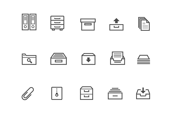 15 Archive And Filing Icons