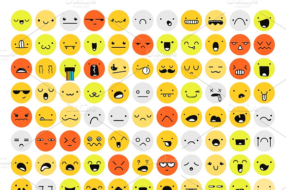 Great Set 99 Color Emotion Isolated