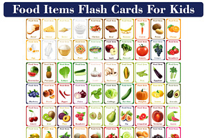 Kids Food Flash Cards, a Card Template by DigitalsDesigns