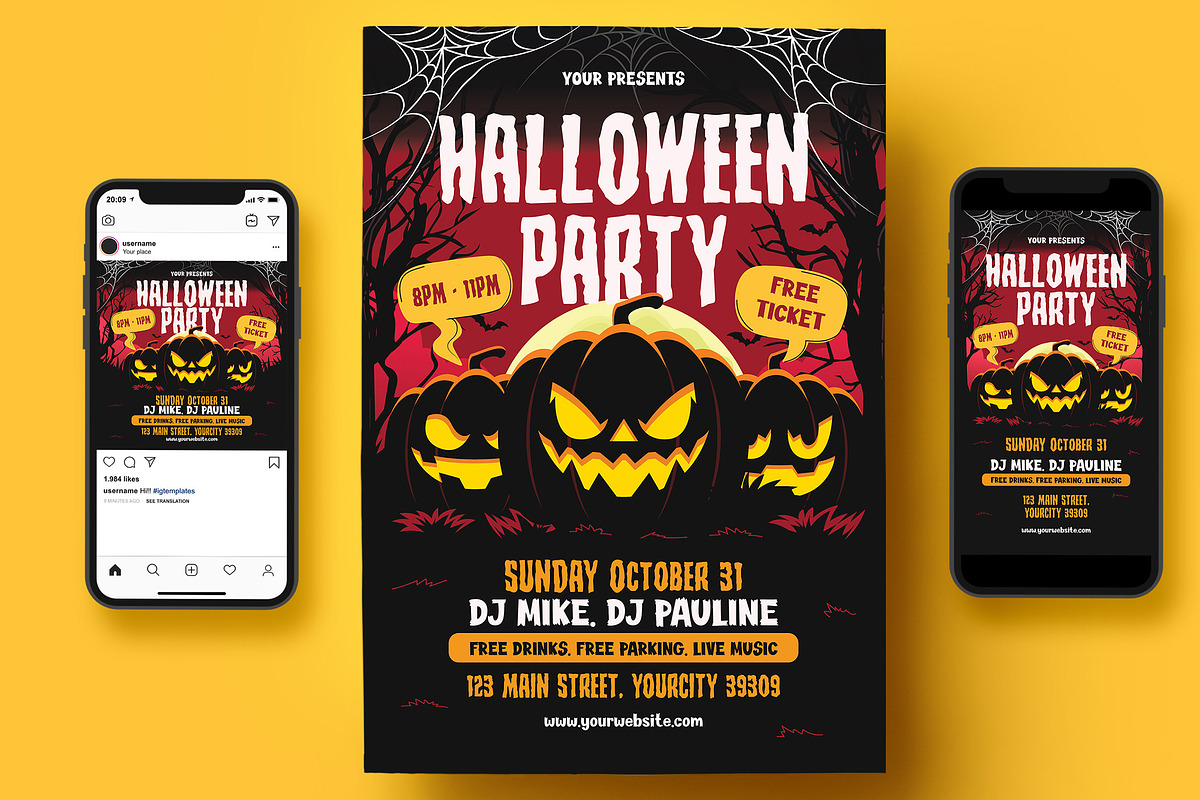Halloween Party Flyer, a Flyer Template by Creativestoree (Photo 4 of 5)