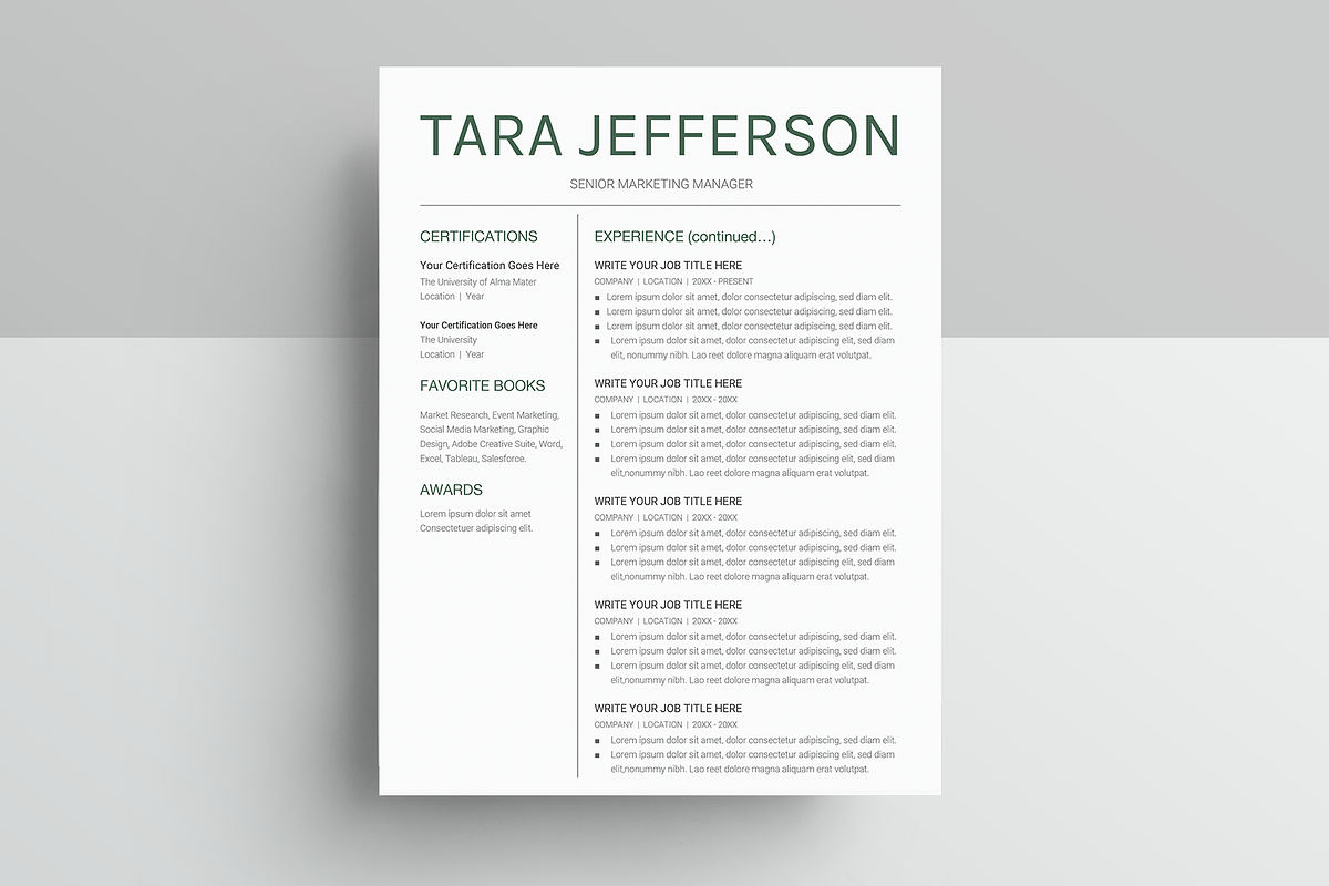 Google Docs Resume Template, a Resume Template by MioDocs (Photo 4 of 7)