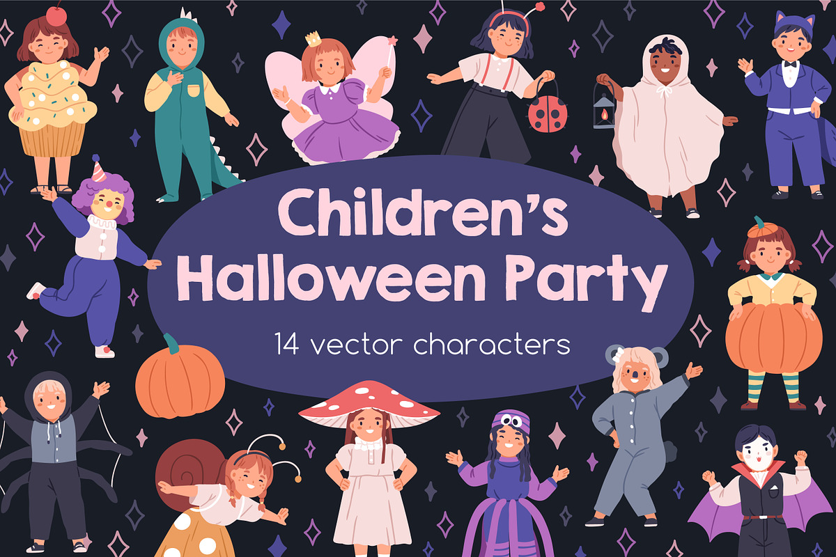 Halloween kids in party costumes set, a Person Illustration by Good Studio (Photo 1 of 8)