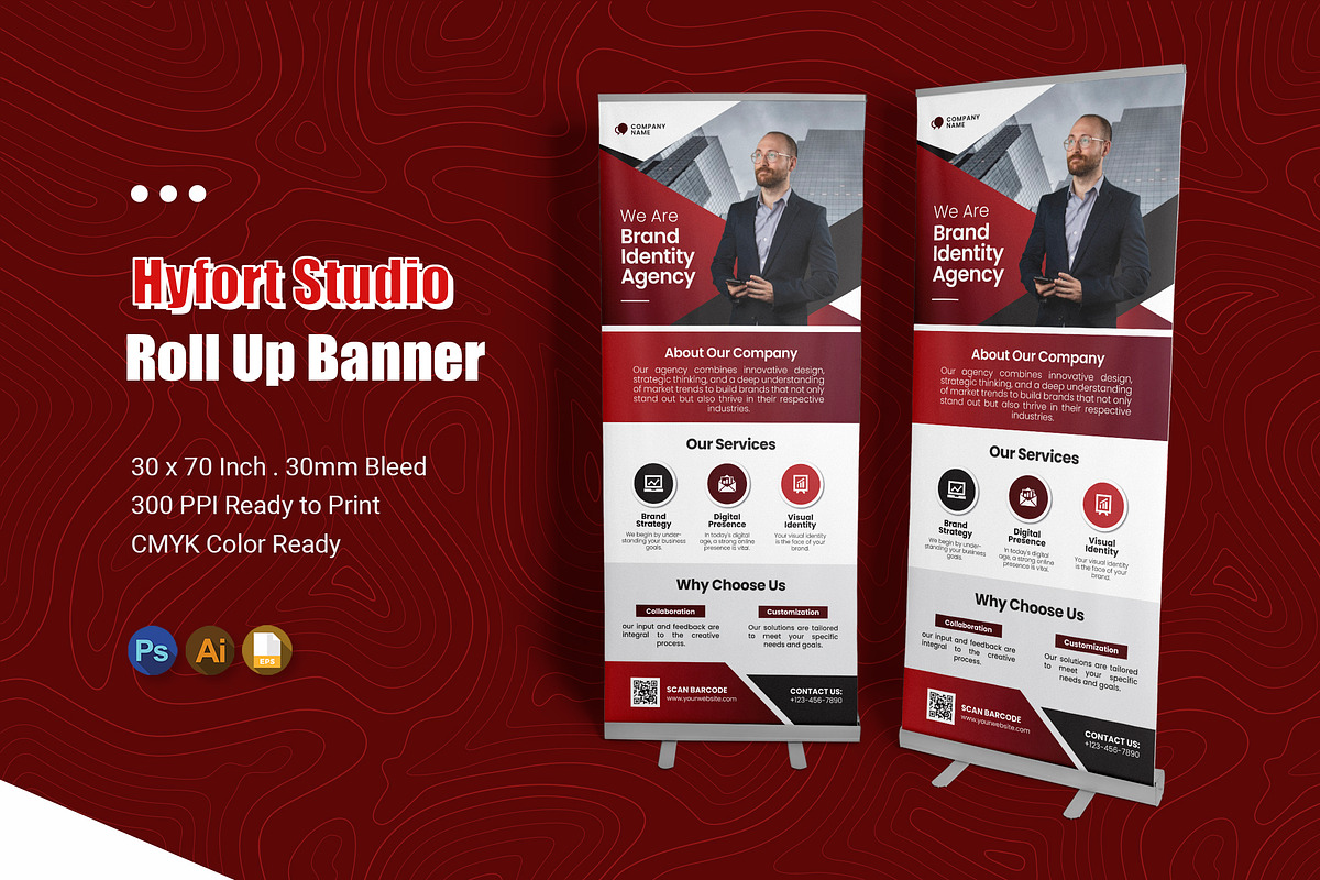 Hyfort Studio - Roll Up Banner, a Print Template by Esensifiksi.studio (Photo 1 of 2)