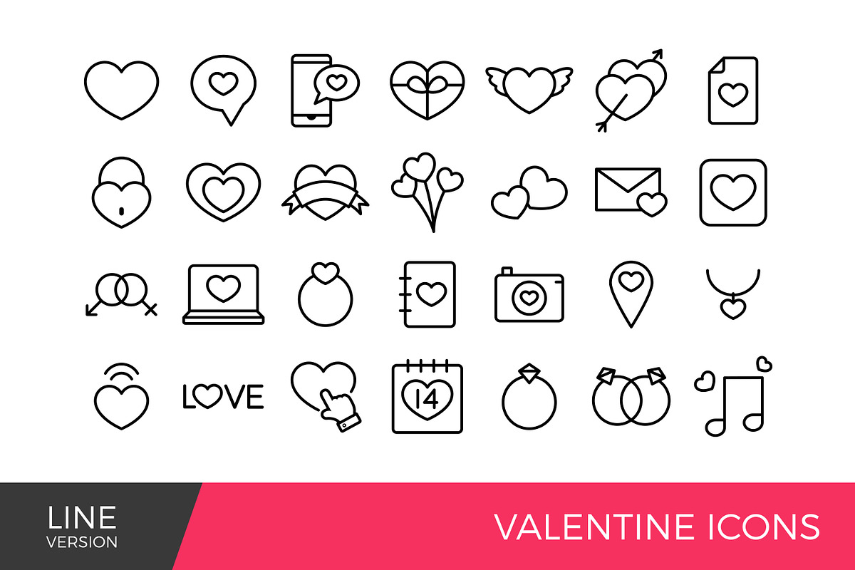 Valentine Line icons, an Icon by Woo Graphics (Photo 1 of 2)