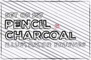 Pencil Charcoal Illustrator Brushes, a Brush Add-On by TheBlackPixelCo (Thumbnail 1 of 8)