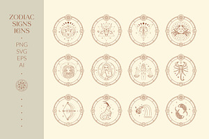 Zodiac Signs Icons. Horoscope Logos