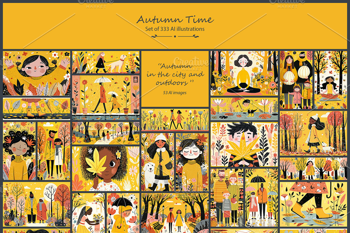 Autumn Time 2- 333 AI illustrations, a Seasonal Illustration by Pundateam (Photo 7 of 12)