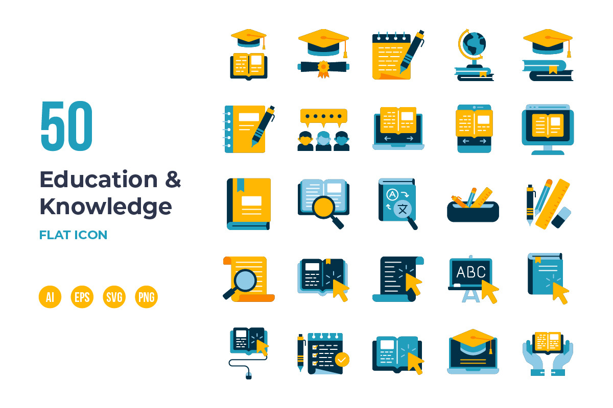 Education and Knowledge Icon - Flat, a Solid Icon by Distrologo (Photo 2 of 3)
