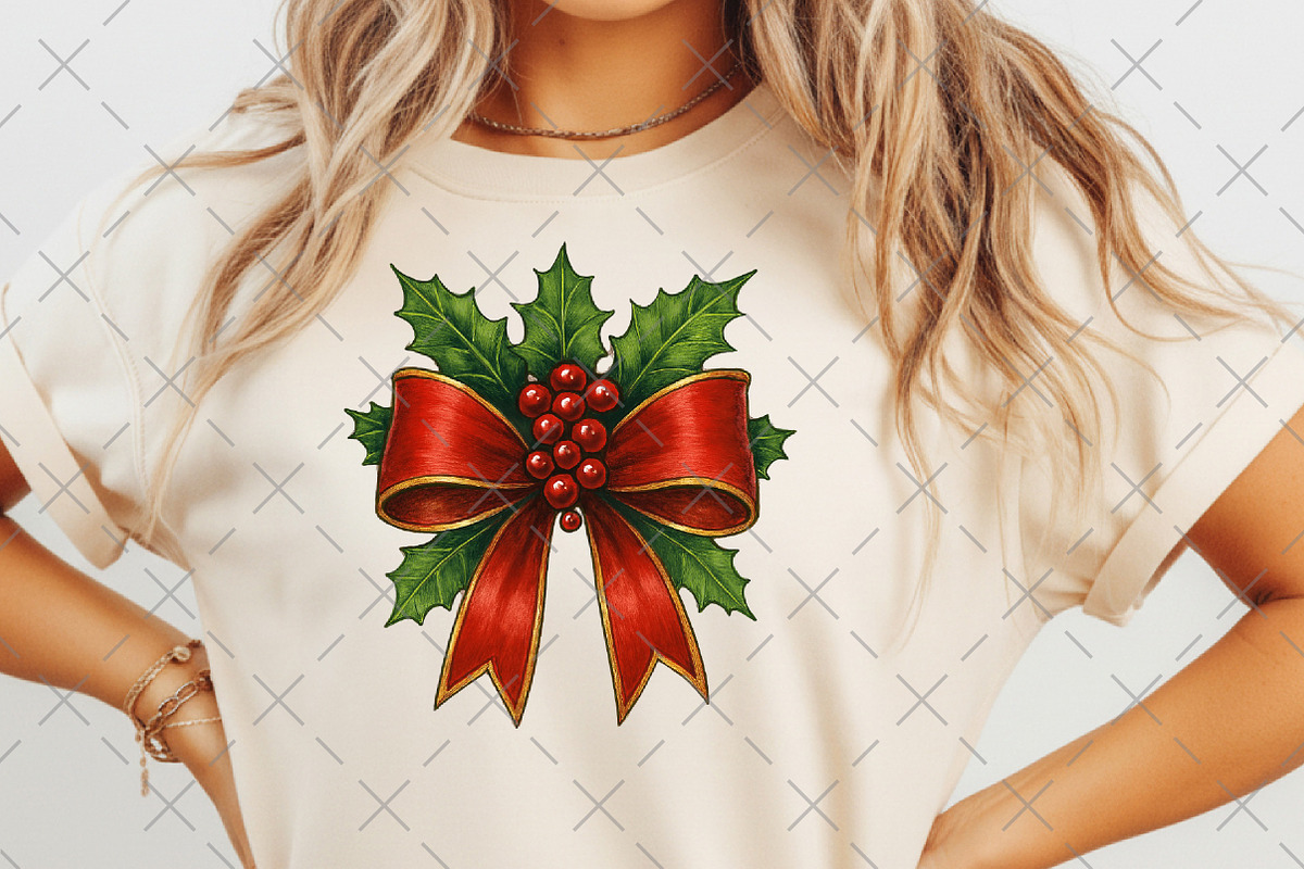 Red Coquette Christmas Bow PNG, an Illustration by Craft Nest (Photo 5 of 6)