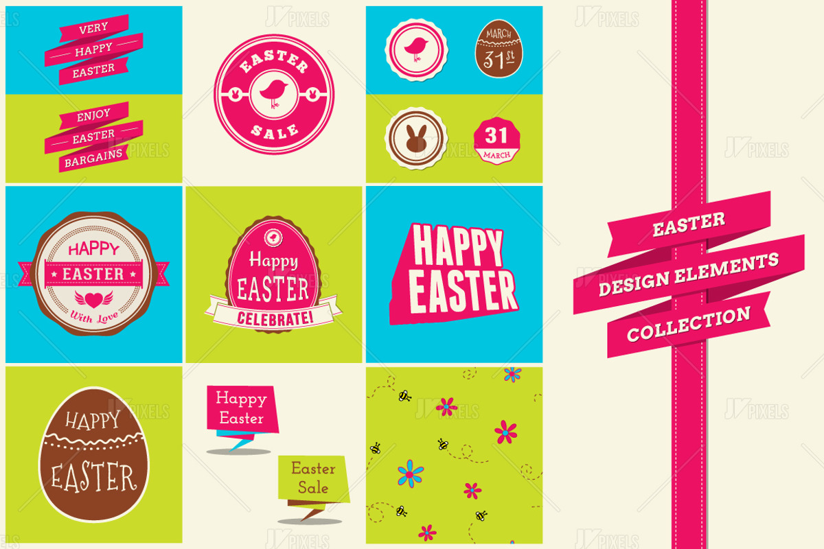 Easter Design Elements Set, a Templates & Theme by jv_pixels (Photo 2 of 2)