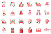 Festive Red Christmas Watercolor Cli, an Illustration by Sublimation Artist (Thumbnail 2 of 6)