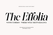 The Effolia | 9-Weight Classy Family, a Serif Font by Pista Mova (Thumbnail 1 of 31)