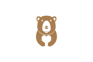 Negative Space Love With Bear Logo