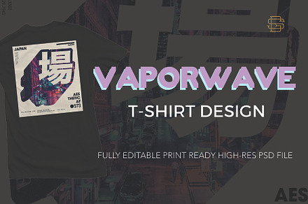 Vaporwave T-shirt Design Template