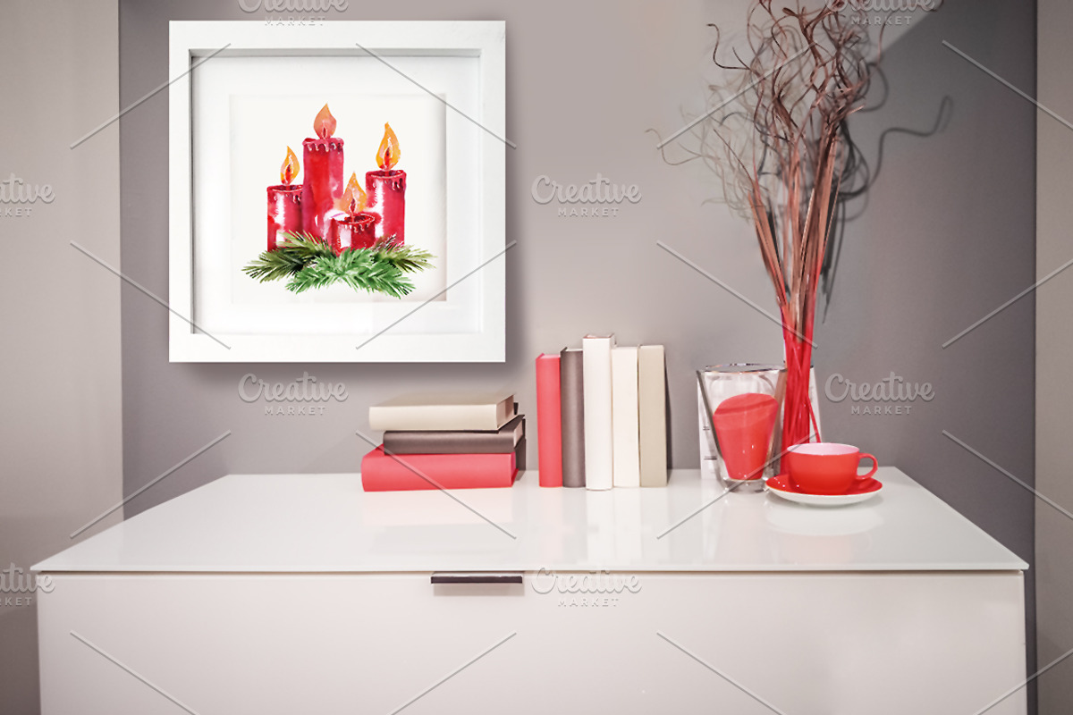Christmas Candles, a Decorative Illustration by Marina Grau (Photo 3 of 3)