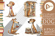 Bookworm Dog Sublimation PNG, an Animal Illustration by Artnoy (Thumbnail 17 of 18)