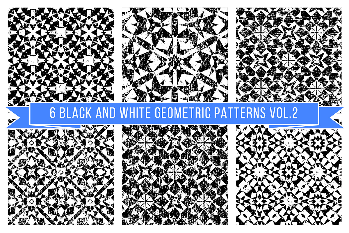 Set of black and white patterns 2, a Pattern Graphic by picsome.ca