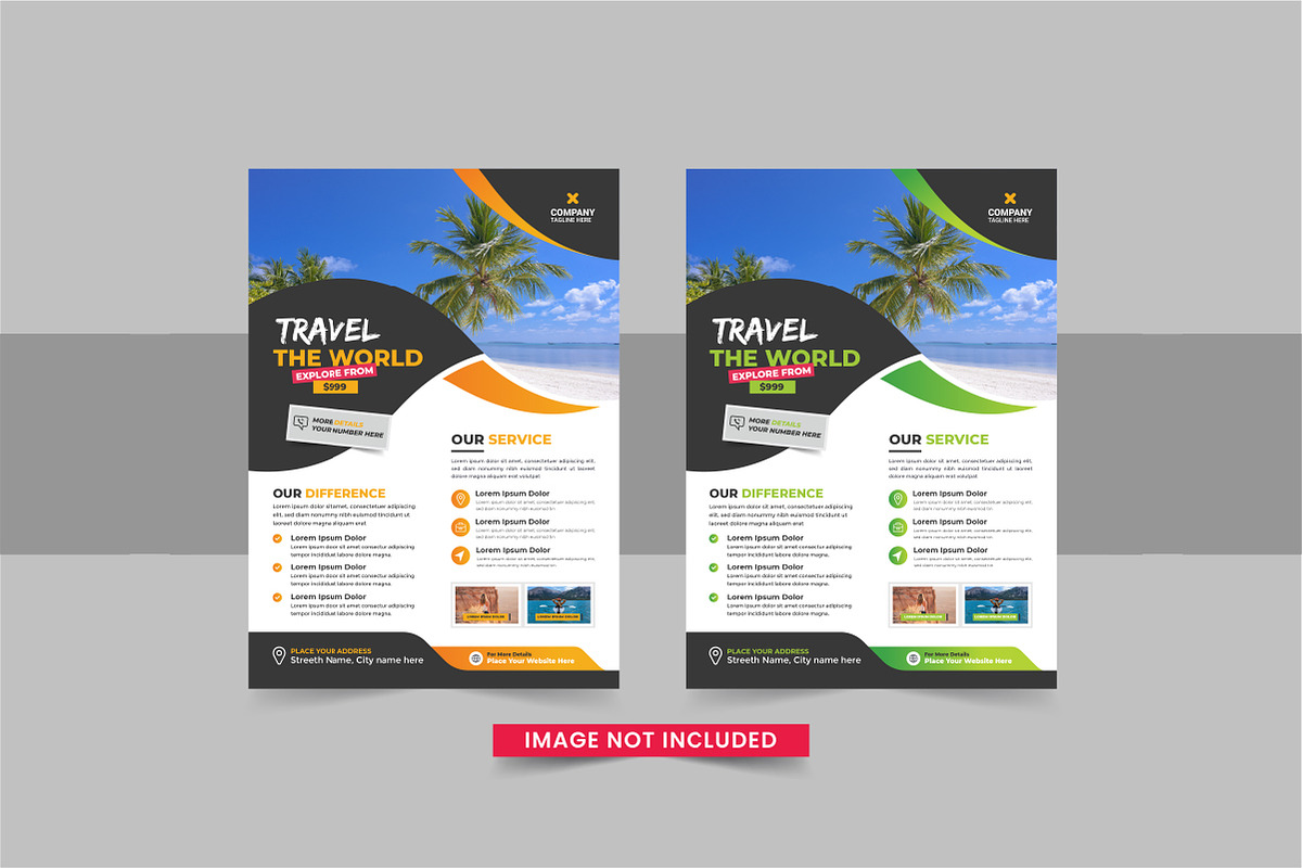 Travel flyer or travel poster bundle, a Flyer Template by Pavel_design (Photo 6 of 11)