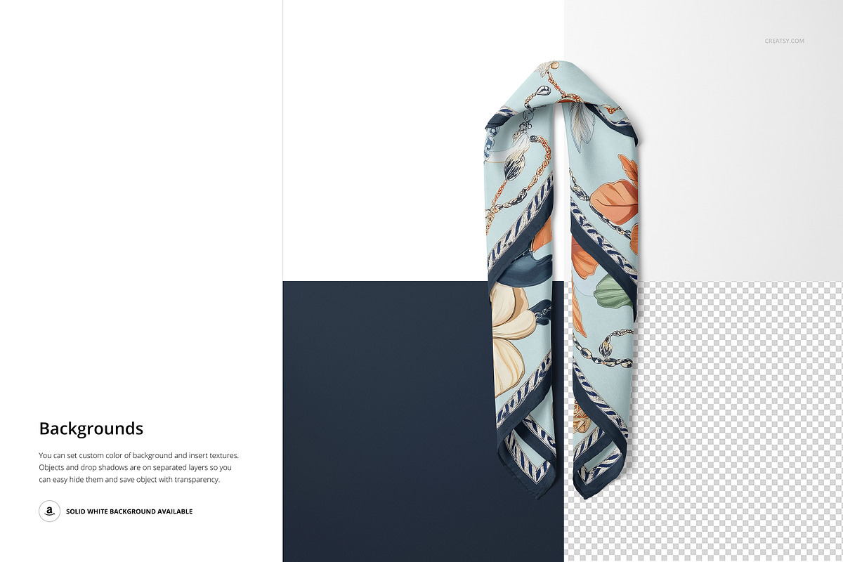 Silk Scarf Mockup Set, a Mask Mockup by Creatsy (Photo 8 of 9)