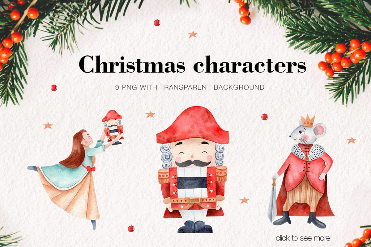 Christmas Nutcracker Watercolor Set, a Decorative Illustration by Art Dari Autumn (Photo 4 of 19)
