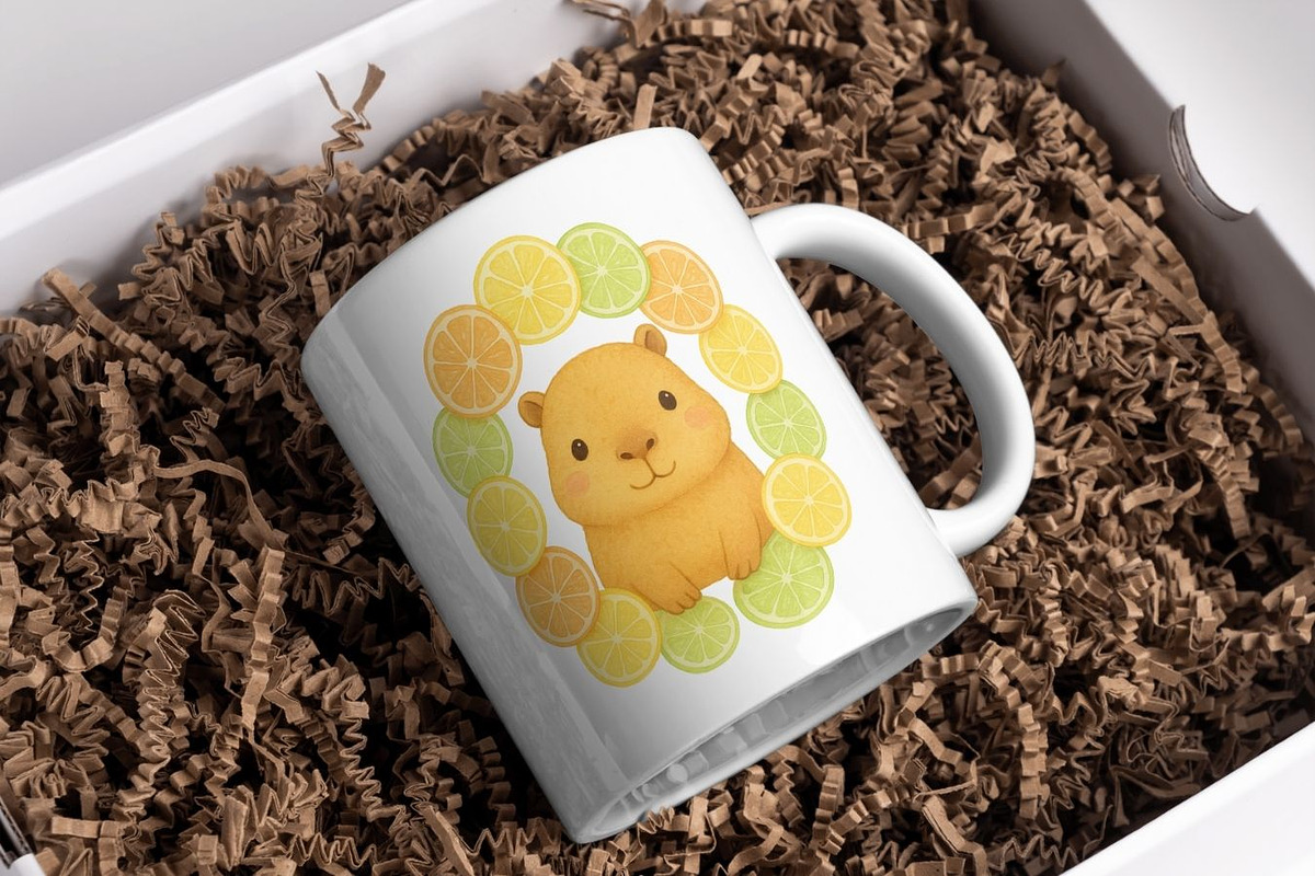 Cute Capybara Watercolor Clipart, an Animal Illustration by PassionPNGcreation (Photo 8 of 8)
