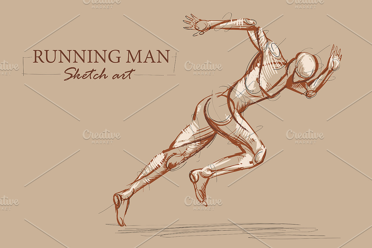 Sketch of running man, a Person Illustration by Infinity Creativity