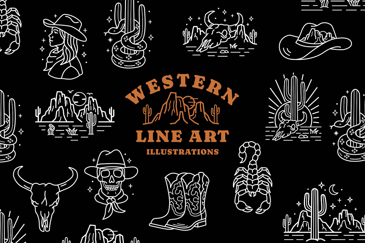 Western Line Art Illustrations, an Illustration by cd-design.co (Photo 1 of 7)