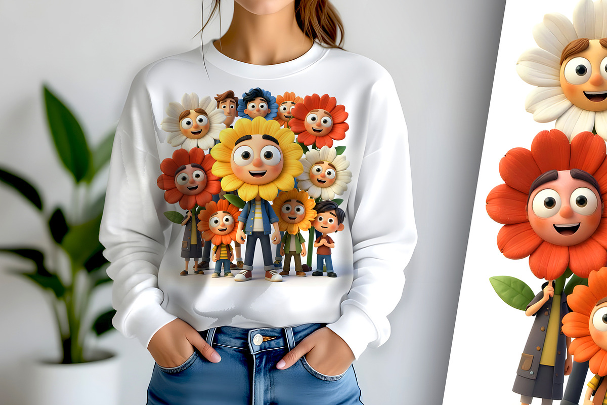 Flowers and Friends, a Person Illustration by Sharon Schwalbe (Photo 2 of 5)