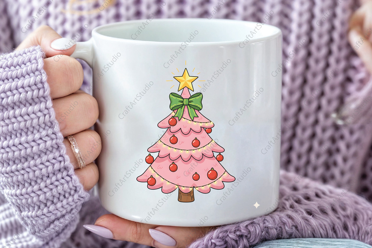 Brushstroke Coquette Christmas Tree, an Illustration by CraftArtStudio (Photo 2 of 4)