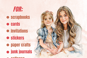 Moms And Daughters Clipart