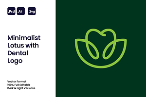Minimalist Lotus with Dental Logo, a Branding & Logo Template by Luxury Logos