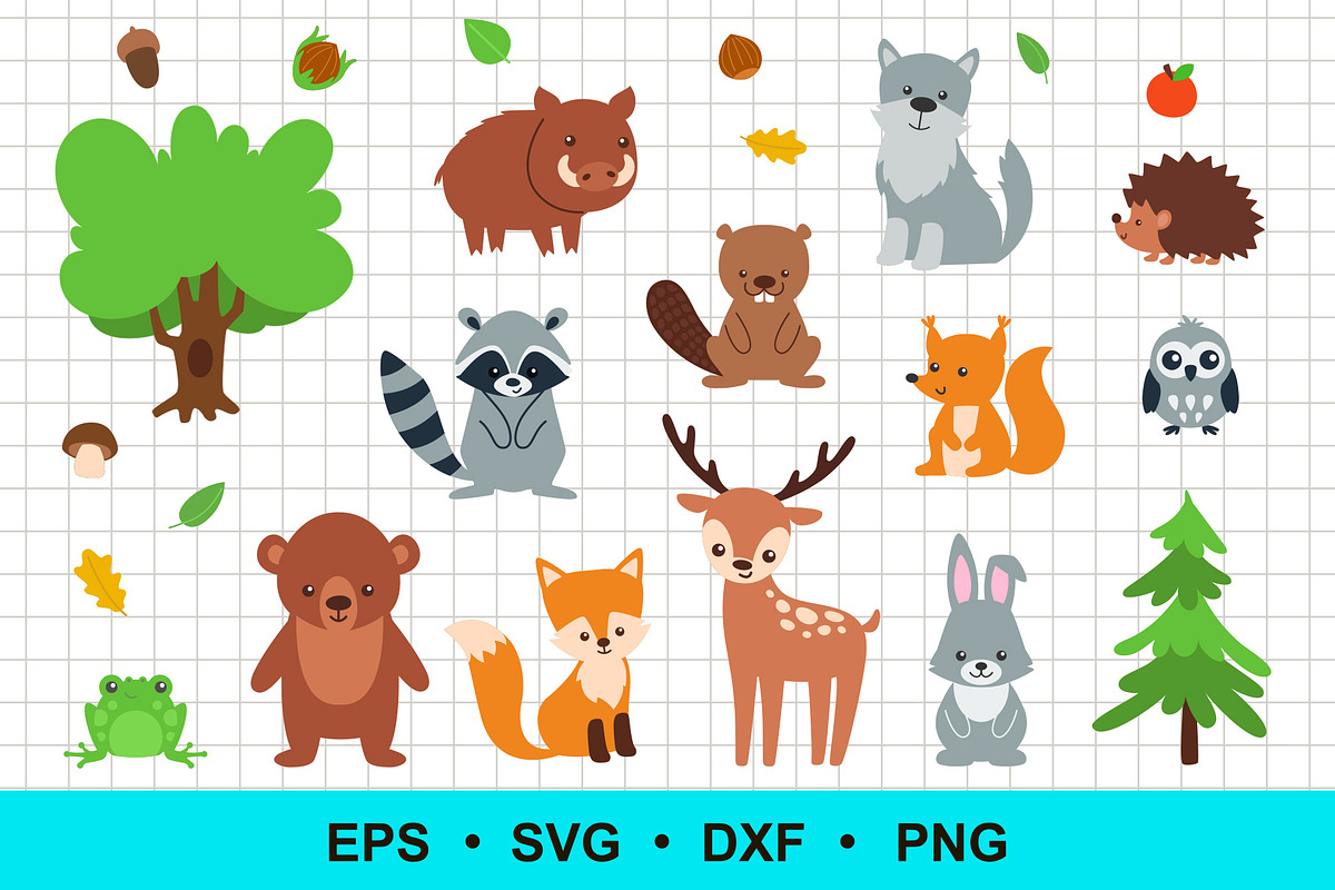 Woodland Animals Clip Art, an Animal Illustration by Elena Nesterova (Photo 2 of 4)