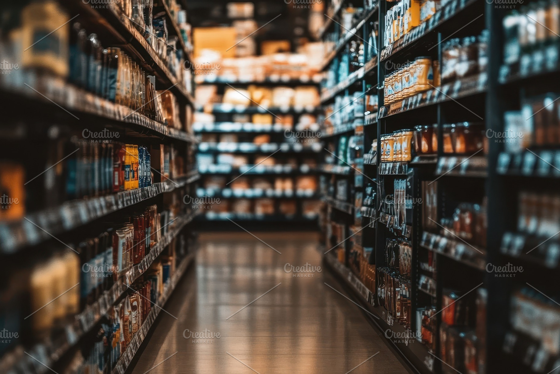 Fully stocked grocery store aisle sh, a Photo by Iftikhar Alam