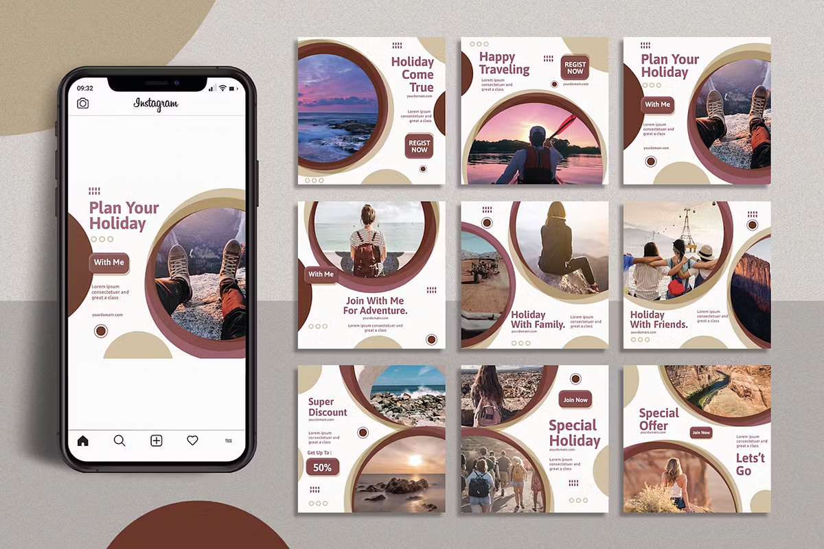 Travel Social Media Template, a Social Media Template by Xtrahive (Photo 2 of 4)