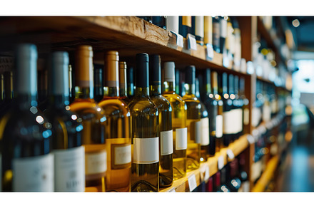 White and red wine bottles on wooden, an Industrial Photo by Lermont51