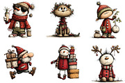 Whimsical Christmas Holiday Clipart, an Illustration by CraftArtStudio (Thumbnail 2 of 6)