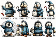 Whimsical Christmas icy Blue Penguin, an Illustration by OK Design (Thumbnail 2 of 6)