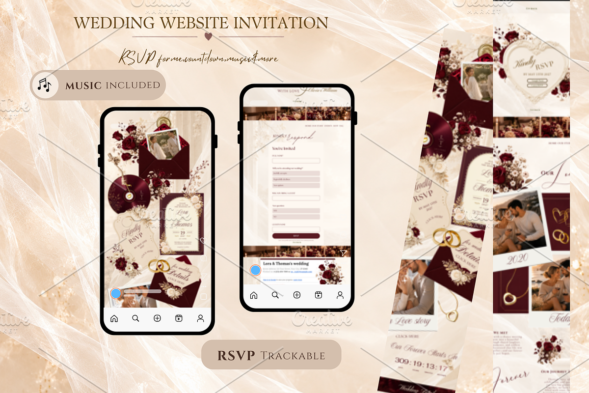 Wedding Website Template Editable, a Social Media Template by Digiteve (Photo 4 of 7)
