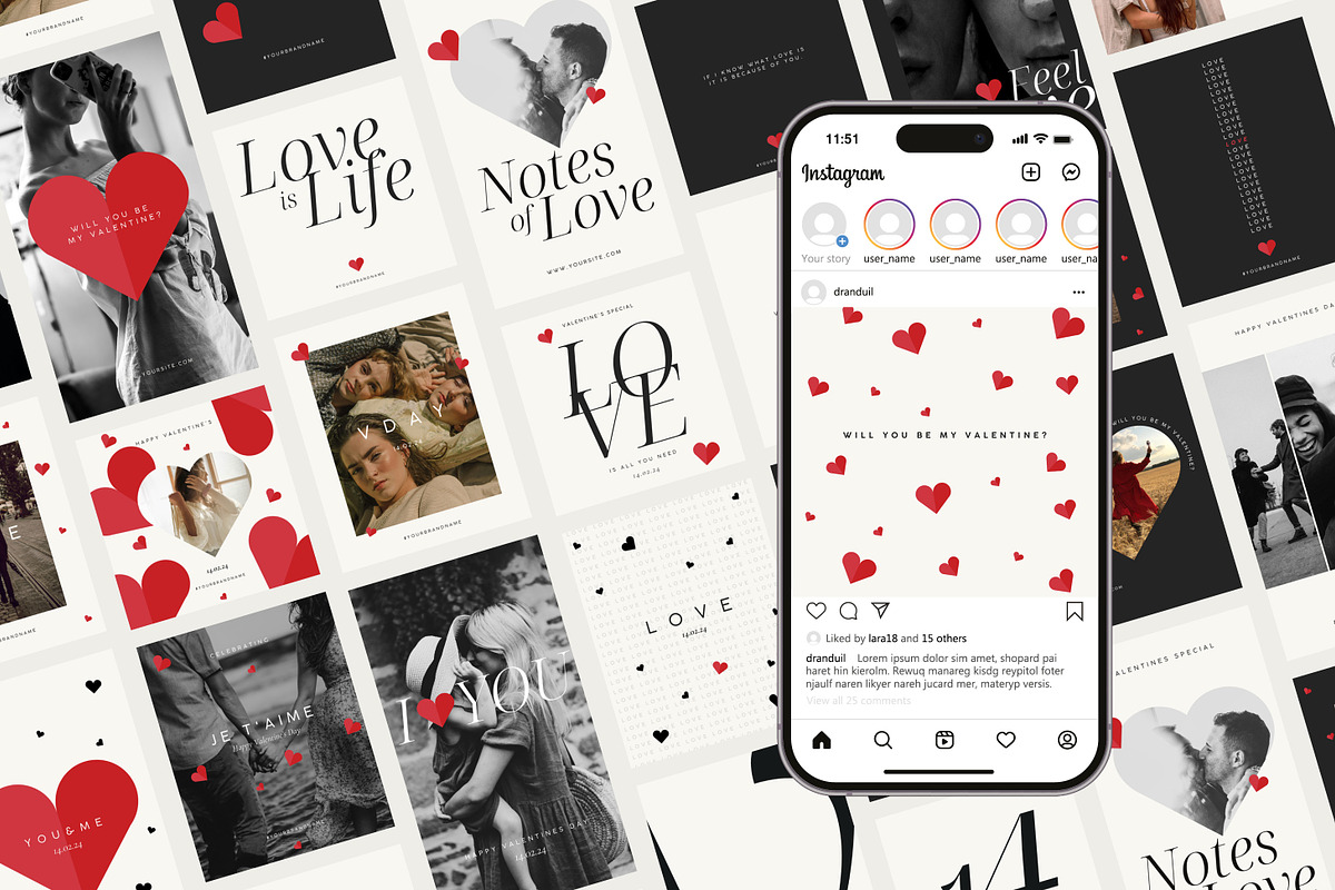 Love Social Media Templates CANVA, a Templates & Theme by Paper Flowers Studio (Photo 2 of 6)