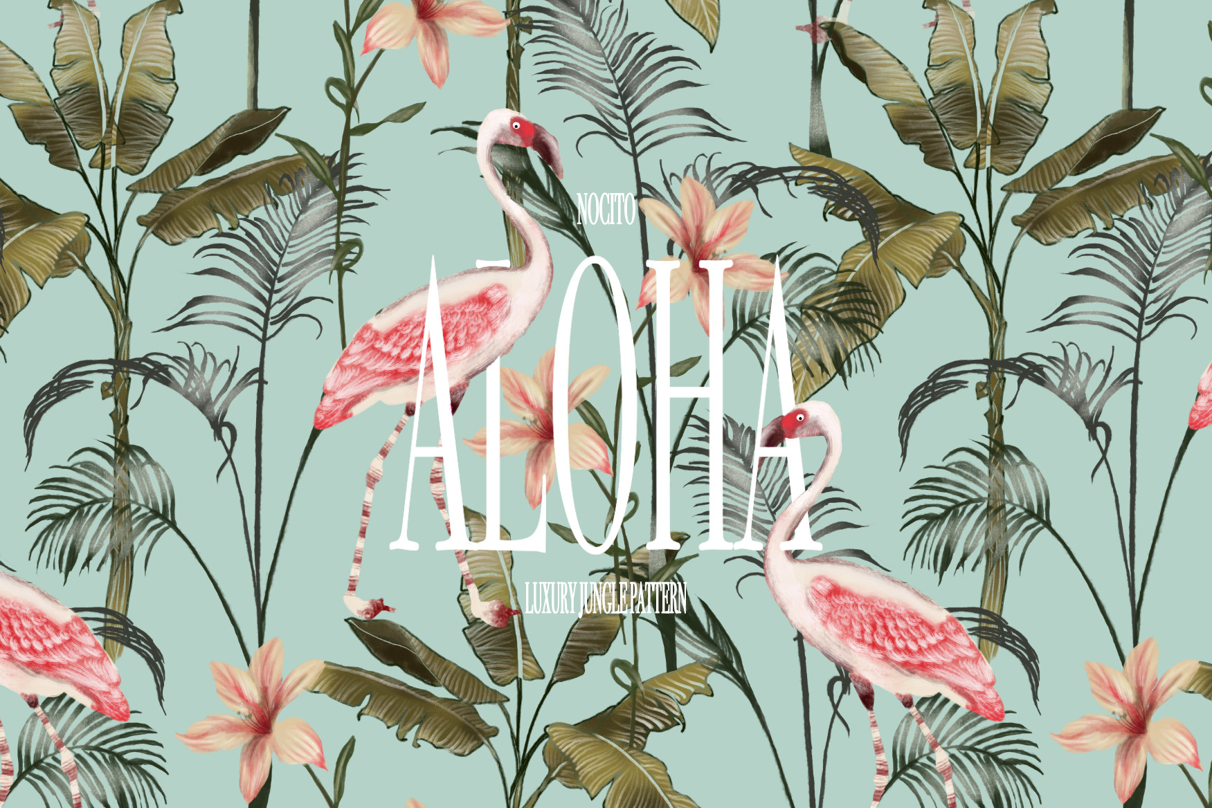 Aloha, Luxury Jungle Pattern, a Pattern Graphic by Nocito Design