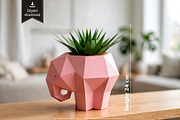 Elephant planter - 3d papercraft, a Card Template by PAPER amaze (Thumbnail 1 of 3)