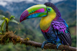 A stunning Red-breasted toucan is, an Animal Photo by ZinetroN