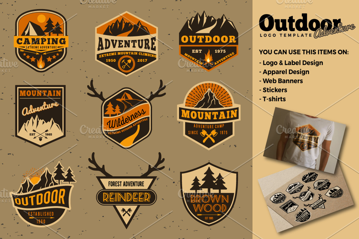 Outdoor Adventure Logo Templates, a Branding & Logo Template by Raftel (Photo 1 of 3)