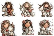 Whimsical Princess and Unicorn Clipa, an Illustration by CraftArtStudio (Thumbnail 3 of 6)