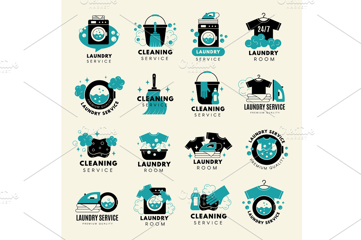 Cleaning logo. Laundry service, a Graphic by Onyx