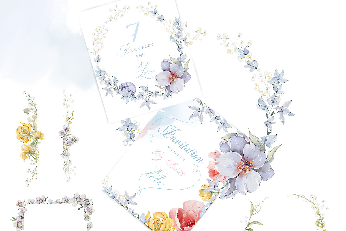 Wildflowers Watercolor bloom set, a Decorative Illustration by Edith’s World (Photo 5 of 9)