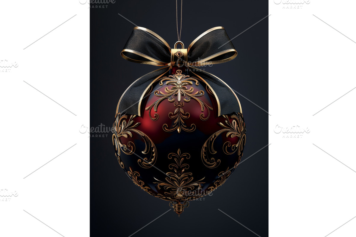 Elegant Red and Gold Christmas, an Illustration by tilialucida